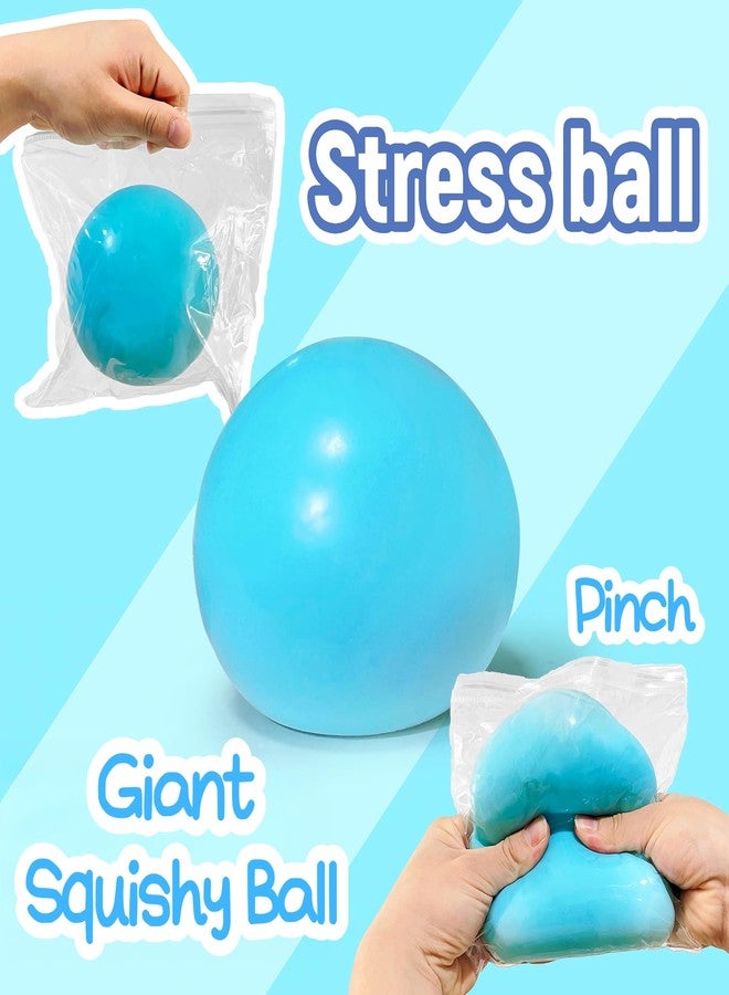 EVDERS 4 Inch Giant Squeeze Stress Balls for Kids and Adults - Jumbo Squishy Dough Ball, Squishy Sensory Toys for Kids Party Favors, Goodie Bag Stuffers, Squeeze Stress Toys for Anxiety Relief (Blue) - Image 3
